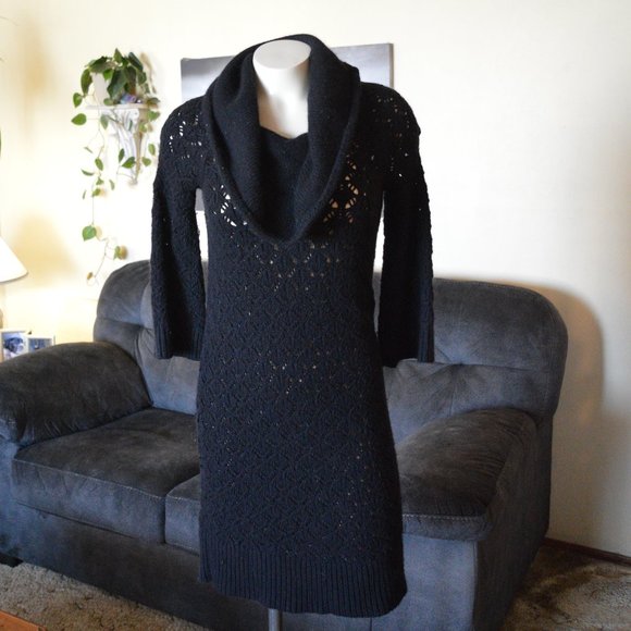 Juicy Couture Knitted Sweater Dress Cowl Neck Spring - Picture 3 of 5